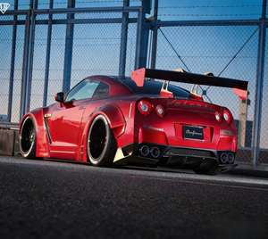 Nouveau kit d'aileron arrière en fibre de carbone ZHONGHONG avec support pour Nissan GT-R R35 09-18 Style large - Product Image 2