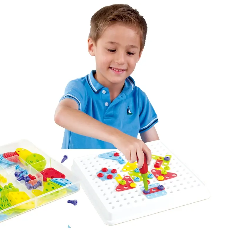 PLAYGO giocattoli educativi 180 pezzi creativi trapano a vite 3d puzzle fai da te per bambini creare e costruire Kitco