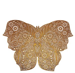 Estera de comedor de diseño Retro de mariposa dorada/Rosa personalizada, protección del medio ambiente, Decoración de mesa tejida de PVC para el hogar y la cocina - Product Image 4