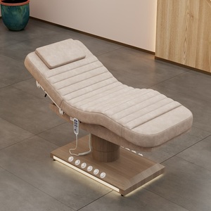 Hot Sale Cosmetic Bed Beige Guangzhou Facial Bed Electrical Beauty 3 Motor Gold Stainless Steel Lash Bed for Sale - Product Image 6