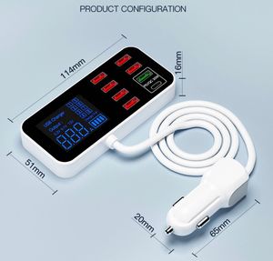 USB 8-พอร์ต8A อัจฉริยะชาร์จได้หลายพอร์ต40W สำหรับใช้ในรถยนต์ประเภทชาร์จเร็วแบบ QC3.0สำหรับโทรศัพท์มือถือ - Product Image 5