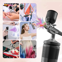 Kit d'aérographe portable multifonctionnel professionnel en cuivre à alimentation par gravité pour le maquillage, l'art des ongles, le tatouage, la décoration de gâteaux