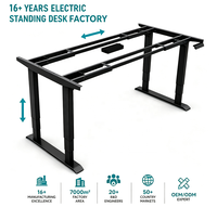 Cadre de bureau électrique réglable en hauteur à 4 moteurs et 4 pieds, moderne, pour table assis-debout, idéal pour le bureau à domicile ou comme support d'ordinateur