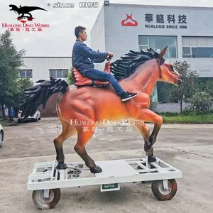 Amusement Park Funny Life Size Animatronic Animal Ride Electric Horses Ride