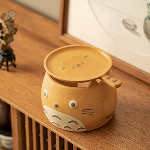 Totoro Pottery <b>Tea</b> Stove With Lid For Charcoal Roasting And Candle Heating - Product Image 3