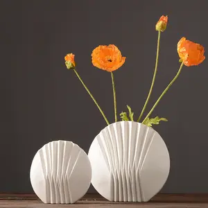 Getrocknete Blumen Muschel Vase Nordic Modern Keramik Muschel Vase Deko Weiße Keramik Vasen Für Blumen Dekoration