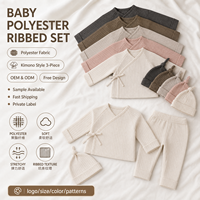 Nouvel ensemble décontracté 3 pièces pour bébé garçon et fille, pyjama à manches longues avec bonnet, collection automne-printemps