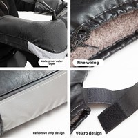 Gants de moto d'hiver à poignée plus polaire et PU chaud pour véhicule électrique et scooter de neige pour vélos de route