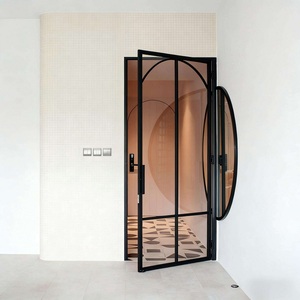 Portes coupe-feu intumescentes en aluminium et verre, ignifuges, pour évacuation d'hôtel, à battants, bloquant la flamme - Product Image 4