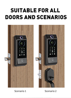 Interphone vidéo intelligent Sinovo Tuya avec caméra, empreinte digitale, mot de passe, carte IC, clavier numérique et serrure connectée avec sonnette