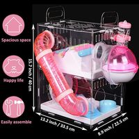 Vente en gros de cage à hamster en fil d'acier transparent en acrylique à 2 étages, confortable, respirante, luxueuse, portable, utilisable toute l'année