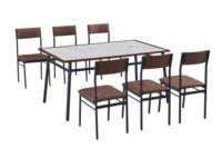 Table à manger de luxe moderne avec 6 chaises DS-812NA pour hôtel maison ardoise cuisine et salon meubles en métal