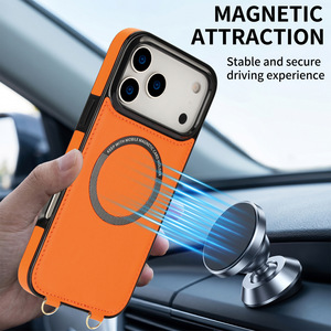 Luxuriöse Lederhülle für iPhone 18 17 Pro Max mit Magnetverschluss, 2-in-1 abnehmbarem RFID-Kartenhalter, Brieftasche, Ständer und Umhängeband - Product Image 6