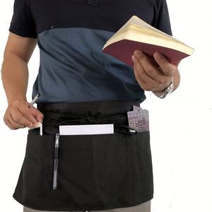 Tablier de travail court en terylène pour serveuses, avec poches, couleur et logo personnalisables, design portable pour usage promotionnel, vente en gros - Product Image 1