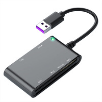 Lector y Grabador de Tarjetas de Crédito y Débito Tipo C Externo de Alta Calidad, 6 en 1, SD, TF, SIM, con Interfaz USB para Teléfono, PC y Laptop