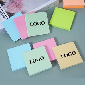 Bloc-notes autocollants carrés de différentes tailles avec logo personnalisé en néon, couleurs assorties, 3x3, pour fournitures de bureau, papeterie scolaire - Product Image 2
