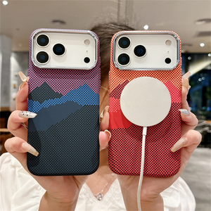 Ốp điện thoại siêu mỏng, cứng, nhiều màu sắc, chất liệu sợi carbon dành cho <span class=keywords><strong>iPhone</strong></span> 17 Air, <span class=keywords><strong>iPhone</strong></span> 17 Pro Max, ốp <span class=keywords><strong>iPhone</strong></span> 17 có nam châm, chất liệu carbon - Product Image 1