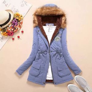 Parka à capuche épaisse et chaude pour femmes Mujer Manteau rembourré en coton Long Paragraphe Plus Size Slim Jacket Female - Product Image 1