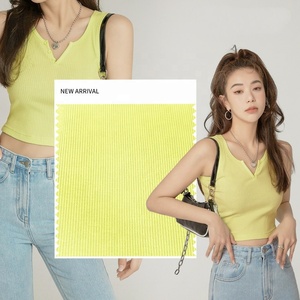Marca 2x2 tela de punto de costilla orgánica Tailandia 47% rayón 48% algodón 5% telas de tela de Spandex al por mayor ropa para niños