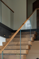 Escalier Flottant Sur Mesure Classique Intérieur Escalier en Acier Design Décoratif Moderne avec Marches en Bois et LED Intégrées