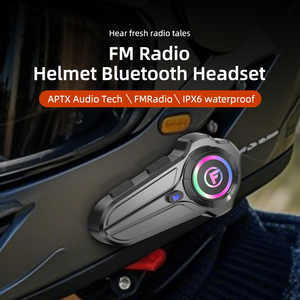 F10 Motorcycle Helmet Headphones <b>Wireless</b> Headset with FM Radio & Waterproof - Product Image 1