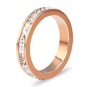 Monili cubici dell'anello di Zirconia del cristallo di rocca dell'acciaio inossidabile degli anelli di pancia su ordinazione all'ingrosso