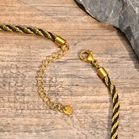 Alin 2025 Bracelet en acier inoxydable pour hommes Nouveau style de corde tressée Bijoux classiques