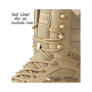 Stivali da Combattimento Renyqatt da <span class=keywords><strong>Uomo</strong></span> 8 Pollici, Tomaia in Rete Leggera Traspirante, Stivali da Lavoro Invernali <span class=keywords><strong>con</strong></span> <span class=keywords><strong>Cerniera</strong></span> Laterale e Suola in Gomma - Product Image 3