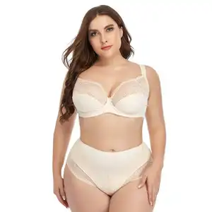 Soutiens-gorge et sous-vêtements surdimensionnés pour femmes de couleur unie personnalisés en gros lingerie traditionnelle en dentelle