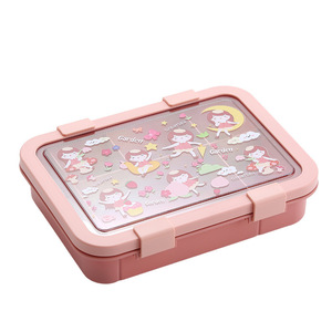 Boîte à lunch multi-compartiments de style dessin animé, grande capacité, avec fonction de chauffage au micro-ondes, pour les étudiants et les employés de bureau à emporter avec eux - Product Image 6