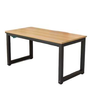 Mesa de exhibición para tienda de ropa, con superficie de madera y estructura metálica, independiente, horizontal y larga, para uso en tiendas minoristas. - Product Image 5