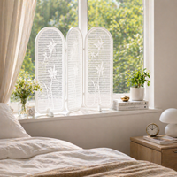 Paravent portable autoportant comme écran décoratif pliable, panneau de séparation blanc pour la maison, le bureau et la chambre
