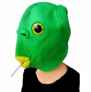 Halloween Green Fish <strong>Mask</strong> Funny Latex Animal Full Head Realistic <strong>Masks</strong> <strong>Fancy</strong> <strong>Dress</strong> for Carnival Costume Party Cosplay Prop - Product Image 4