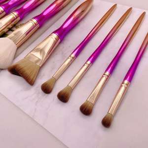 YRX 9pcs Custom Logo Makeup Brushes Synthetic Hair Plastic Handle Face & Eye Makeup Brush <b>Set</b> for Girls Beauty Tools - Product Image 5
