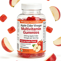 Bonbons gélifiés multivitaminés au vinaigre de cidre de pomme, sans sucre ajouté, en bouteille, sans goût de vinaigre, sans irritation gastrique