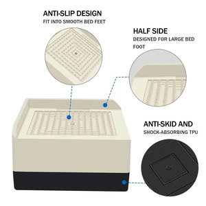 Lot de 4 rehausseurs de meubles de lit 4 pouces, élévateurs de meubles robustes en hauteurs de 1.5, 3 ou 4 pouces, blocs carrés réglables - Product Image 3