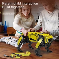Mould King 15066-15067 Robot chien à quatre pattes, modèle dynamique contrôlé par application mobile, blocs de construction mécaniques intelligents pour techniciens