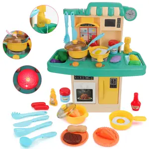 EPT Wholesale Toys 23Pcs Kid Juguetes De Ninas Realistic Sounds Lights Running Water Role Play Kitchen Set Kitchen Toys