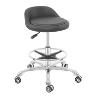 Tabouret de salon pivotant à roulettes en cuir PU AntluPlus, chaise de barbier, tabourets de coiffure