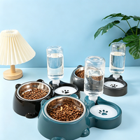 YUECHONG Gamelle Double Moderne en Céramique à Motif Uni, Distributeur Automatique Écologique pour Chats et Chiens