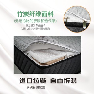 Colchón Hui'an de 1.8m x 1.5m con resortes independientes, capa superior de látex, firmeza media, con tela de carbón de bambú - Product Image 4