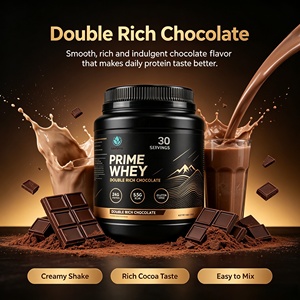 Poudre de protéines de lactosérum <span class=keywords><strong>Prime</strong></span> 24g de protéines avec 5,5g de BCAA pour la récupération musculaire et le soutien de la forme physique, saveur chocolat doublement riche OEM/ODM - Product Image 4