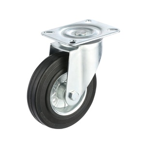 High Quality Black Rubber <strong>Caster</strong> for <strong>Metal</strong> Platform Trolley Cart Esd <strong>Caster</strong> 75 /80/100/125/150/160/200/250mm Rubber <strong>Wheel</strong> - Product Image 2