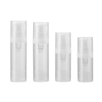 En stock, flacon pompe sans air en acrylique pour crème pour le visage, 5 ml, 10 ml, 15 ml, 20 ml, vaporisateur à tête blanche, emballage cosmétique