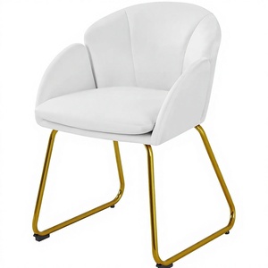 Chaise de salle à manger classique de style européen avec revêtement en tissu et pieds dorés, chaises de salle à manger modernes et confortables pour usage commercial - Product Image 5