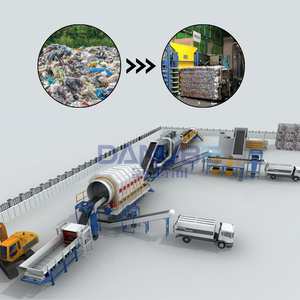 Machinerie de recyclage des déchets, crible à tambour, ligne de tri des déchets solides, système de tri automatique des déchets, moteur puissant - Product Image 1