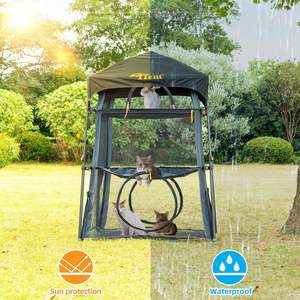 Itent Chat Enclos Chaton Chat Tour Tente 3 Niveaux Écologique Chat Cage Portable Pliable Deux Portes Conception 15kg Capacité Tout - Product Image 3