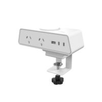 OMNI Chargeur Qi à 2 sorties Pince à changement rapide Pince d'alimentation 65W Chargeur sans fil Ports USB 16A Moderne pour bureau à domicile