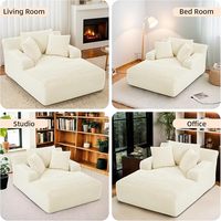 Minimalistisches Wohnzimmer-Sofa Vakuumkomprimiertes Weißes Cord-Sofa Ohne Gestell Schlafsofa Chaiselongue Sessel Wohnmöbel
