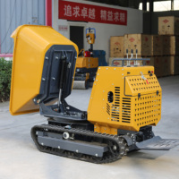Mini-dumper sur chenilles de 1,2 tonne (1200 kg) à essence avec grande benne et pompe moteur pour usage agricole